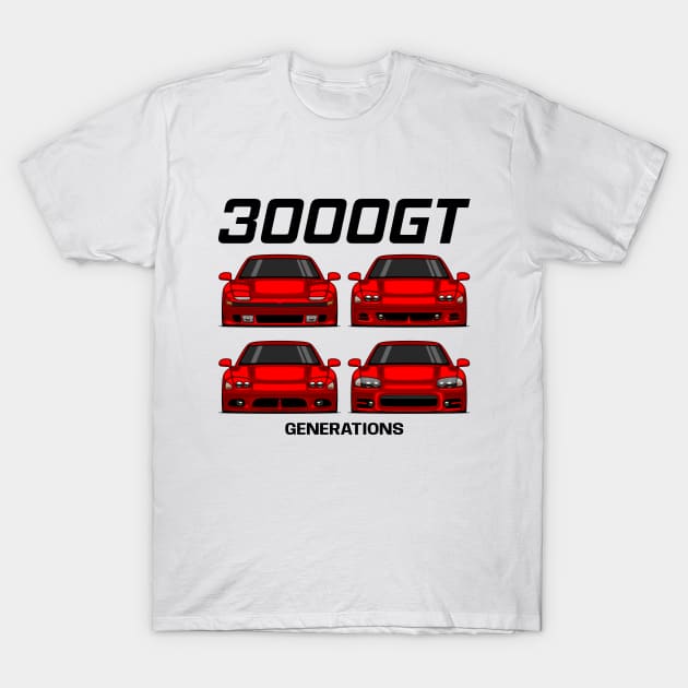 3000GT JDM Legend Generations T-Shirt by GoldenTuners